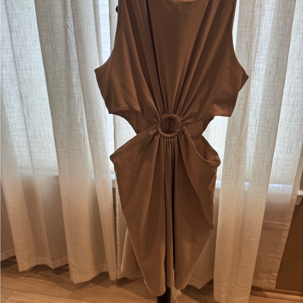 Zara Tan Backless Dress